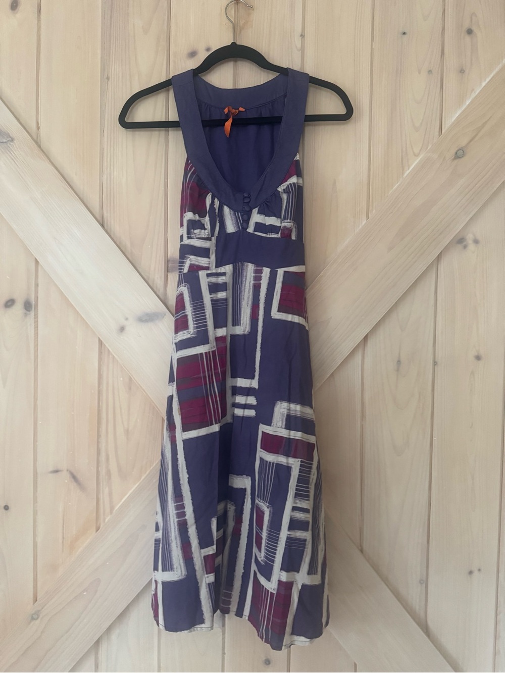 BCBGeneration Sleeveless Dress in Purple with Orange Tag Detail